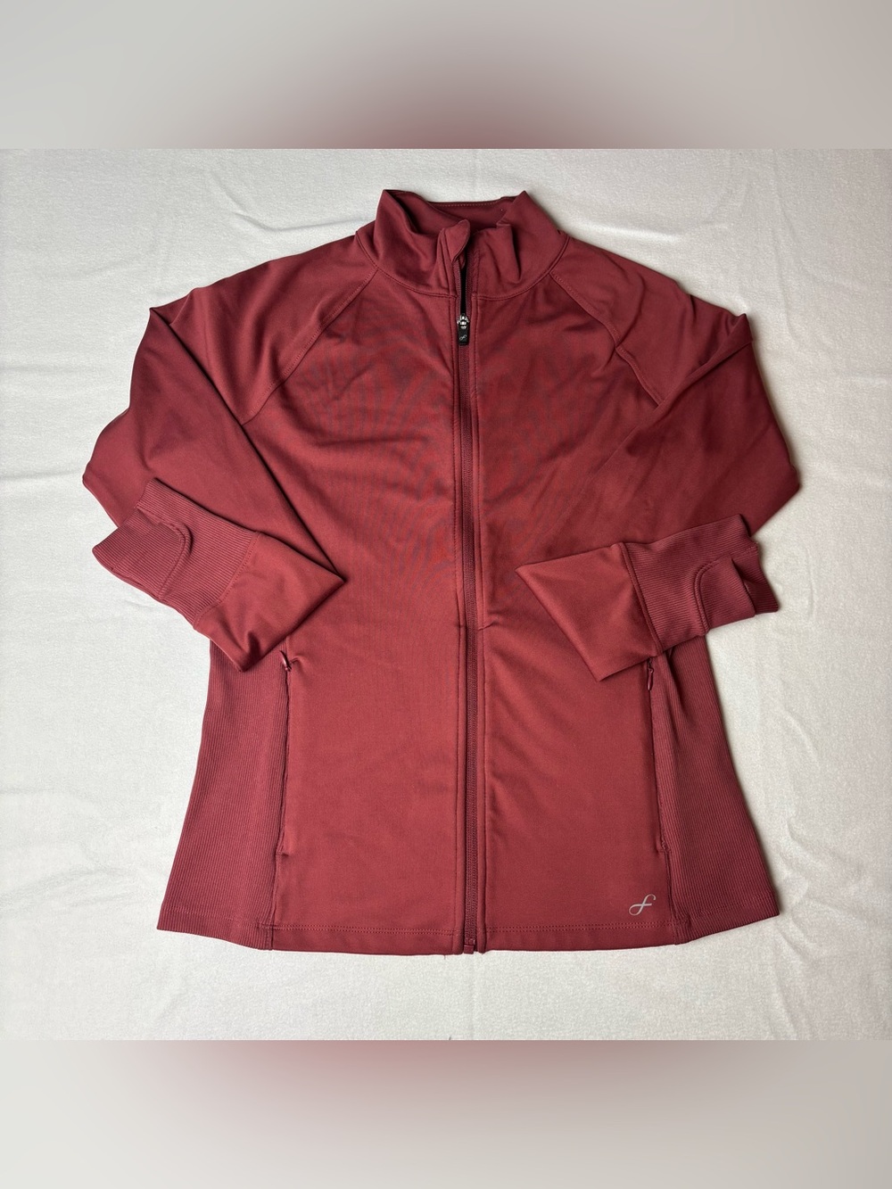 Women's Lightweight Bomber Jacket in Burgundy - Unknown Brand